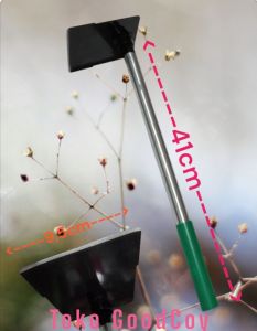 Cangkul kebun mini tajam dan kokoh gagang pipa Galvanis (1pc)