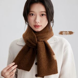 Plain-colored knitted scarves for women perfect for autumn and winter. Simple stylish and versatile design. Thick soft and warm with a Korean-inspired look.