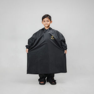 JAS HUJAN ANAK PONCO HITAM PVC TEBAL WATERPROOF