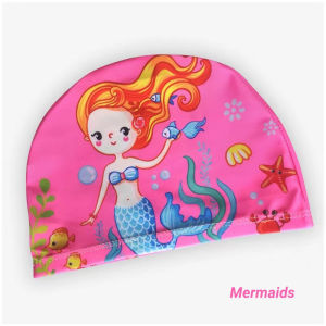 Kids Cute Swimming Cap Ear protection Waterproof Swimming Caps