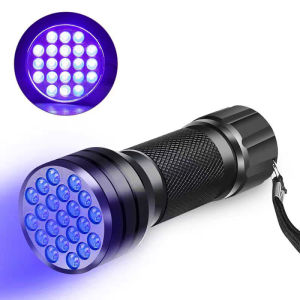ไฟฉายแบล็คไลท์ uv 395 nm ใช้ได้ส่องลายน้ำ ไฟฉายตรวจธนบัตรปลอมแบงค์ปลอม คราบสกปรก ตำหนิ ไฟฉาย uv ไฟฉายยูวี ไฟฉายแสงสีม่วง black light 21/ LED