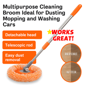 มัลติฟังก์ชั่น ไม้ถูพื้นแบบยืดไสลด์ ไม้ถูพื้นทําความสะอาดดอกทานตะวันสําหรับกําจัดฝุ่นล้างรถทําความสะอาดฝ้าเพดานกวาดผนังกวาด可伸缩多功能拖把