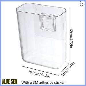 bluesea Transparent Wall Storage Box Wall-mounted No Punch Bedside Racks Home Key Cosmetic Hanging Wall Mounted Organizer Storage Box