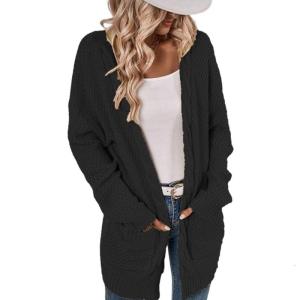 Womens Knitted Cardigan Sweater with Front Slits
