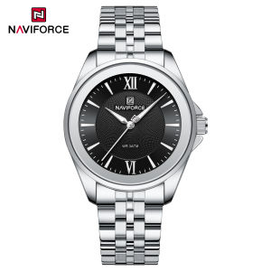 NAVIFORCE Original Womens Casual Quartz Watch Waterproof 3ATM Stainless Steel Strap Round Case Simple Lady Fashion Accessories Watch NF5067