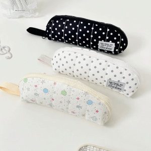 BLISSFUL Y2k Polka Dot Pencil Case Storage Cloth Pencil Pouch Makeup Cosmetic Storage Multi-functional Stationery Storage Bag Stationery Holder