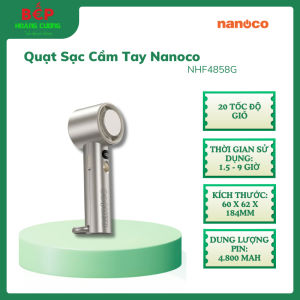 Nanoco NHF4858G Quạt Cầm Tay Có Sò Lạnh – 20 Tốc Độ Gió – Pin Lithium Màu Gold - Tiện Mang Theo - CHB