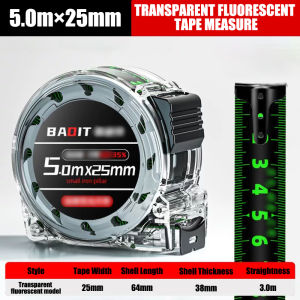 Poindtg 5/7.5/10M Pita Pengukur Kelas Industri Presisi Tinggi ABS Baja Tahan Karat Tebal Fluoresensi Tahan Air