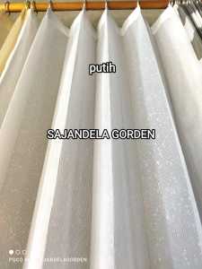 Gorden Jendela Pendek Hordeng Jendela Mewah Ukuran L 200cm x T 100cm Motif Polos Salju Krem DanPutih