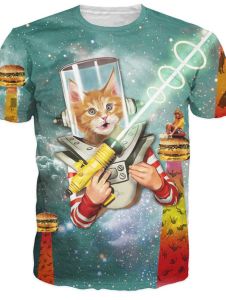 [Local Stock] ZEEMIN Man T Shirt Funny Cat 3D Print Loose O-Neck Short Sleeve Tees Summer New Fashion Casual Streetwear Harajuku T Shirt Men Clothing