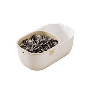 ZYJC Large Capacity Double-Layer Fruit Drain Basket Drainable Thickened Snack Storage Box Multifunctional Plastic Dried Fruit Box for Home