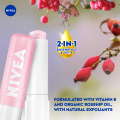 NIVEA Lip Rosehip Caring Lip Scrub 4.8g / Lip Care / Exfoliator / Moisturizing / Lip Balm / Rosehip Oil / Vitamin E. 