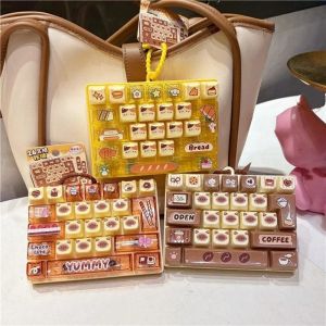 26 Grid Keycap Clicker Anti Stress Fidget Keyboard Keychain Decompression Button Cartoon Hand Relax Party Favor Gift 26구 키캡 키링