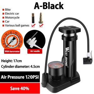 SG STOCK Bicycle Pump With Gauge Foot Pedal Portable Inflator Bike Cycling Air Pump Inflator Road Bicycle Pump