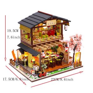 Lepton DIY MINIATURE HOUSE JAPANESE GIBBON SUSHI SET DOLLHOUSE