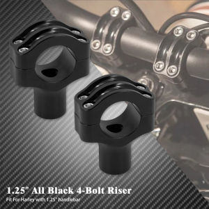 Motorcycle Black 1.25 32MM 4 Bolts Handlebar Riser Clamp For Harley Sportster XL Dyna Touring Softail Low Rider Fat Bob Glide