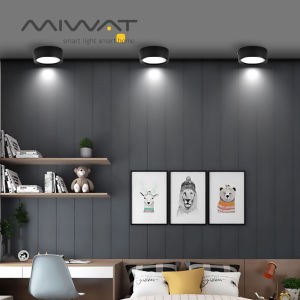MIWAT LED Surface Downlight 5W 10W 15W 20W Lampu Siling Round Square Black White Ceiling DownLight Home Room Lighting