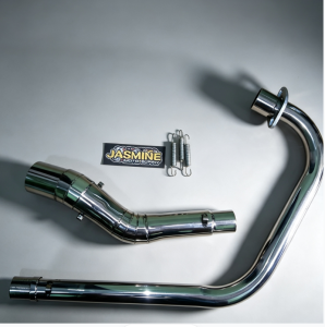 Honda TMX 125/155 stainless elbow on Akrapovic 370mm with silencer