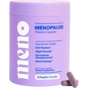 O Positiv MENO Vitamins for Menopause - Hormone-Free Menopause for Women - Black Cohosh & Ashwagandha K-66 - Helps Relieve Hot Flashes Night Sweats Mood Swings - 30 Servings (Pa