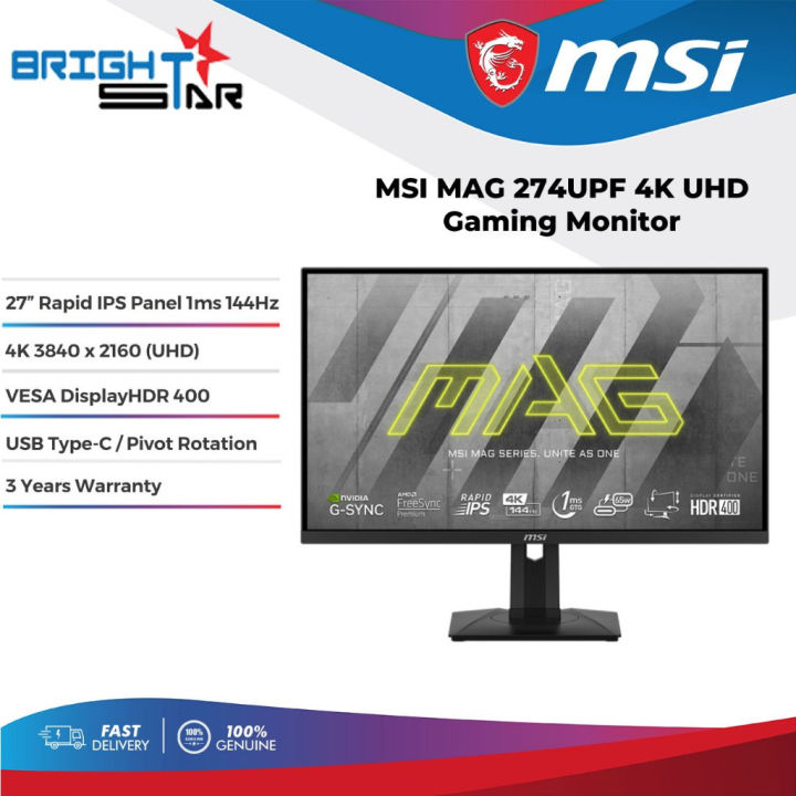 MSI MAG 274UPF 4K UHD Gaming Monitor | Lazada