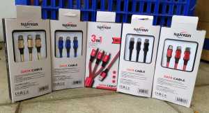 [RO ACC] NANVAN 3IN1 KABEL DATA CHARGER FAST CHARGING 1 METER MICRO USB / TYPE C / LIGHTING USB UNIVERSAL