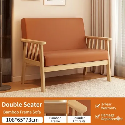 Sofa Nordic Style Sofa strong and durable 1/2/3seats Wooden Sofa with Foam Living Room Bedroom