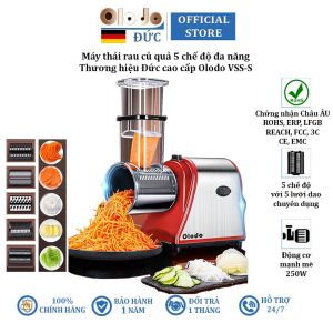 Máy thái rau củ quả đa năng 5 chế độ thương hiệu Đức Olodo VSS-S công suất 250W - Hàng Nhập Khẩu (Bảo hành 1 năm)