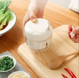 Pencincang bawang putih Tarik Tangan Mini Manual alat penghancur pemotong sayuran cabai Multifungsi