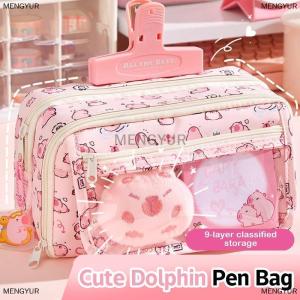 [COD] MENGYUR กระเป๋าเก็บดินสอการ์ตูนสีชมพู capybara กล่องดินสอน่ารักความจุขนาดใหญ่กระเป๋าดินสอโรงเรียนเครื่องเขียนกระเป๋าแต่งหน้า