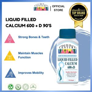 21st Century Liquid Filled Calcium 600mg +D 200iu (90s)