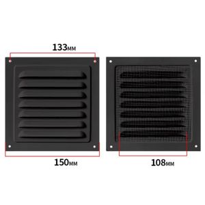 YIYIUR Heating Cooling Vents Plate Air Vent Grille Aluminum Alloy Air System Net Cover Screen Insect Screen Cover Metal Louver Vent Metal Ventilation Cover