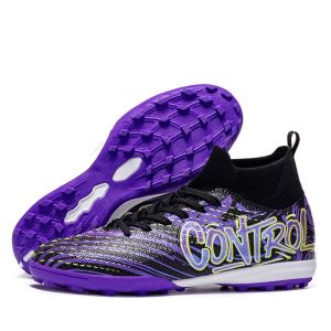 Childrens Soccer Shoes Youth Long Spikes and Turf Cleats Football shoes High-top training shoes for artificial turf