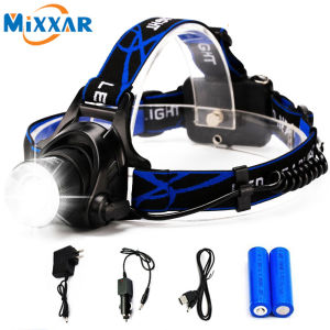 High Power Headlamp LED Cree XML T6 + Charger - 568D super terang Lampu Kepala LED Lampu Sorot Memancing T6 3 Mode Lampu Kemah Super Terang Tahan Air Dapat Dizoom Didukung Oleh Baterai 2X18650