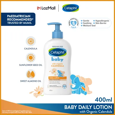 CETAPHIL BABY Daily Lotion with Organic Calendula and Sunflower Seed Oil 400ml [Gentle & Hypoallergenic]