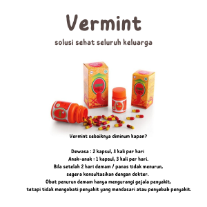 VERMINT KAPSUL CACING ANAK DEWASA TIPES DEMAM BERDARAH MIGRAIN DIABETES DARAH TINGGI ANEMIA