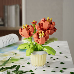 Flower Building Blocks Educational Toys Bouquet Assembling Room Decor Children Assembled Roses Sunflowers Building Blocks