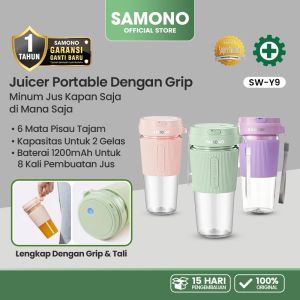 SAMONO 350ML Blender Portable Plastik USB 6 Mata Pisau Blender Mini Food Grade Auto Clean SW-Y9