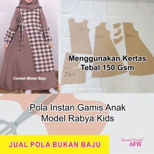 Pola Instan Gamis Anak Perempuan Model Rabya Kids
