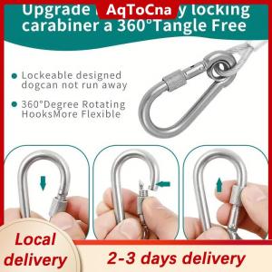 [COD] AqToCna Ship within 24 hours Double-headed Dog Tie Out Cable Leash raction Rope With Metal Buckle Steel Wire Anti-rust Training CollarOutdoor Dogs Strap