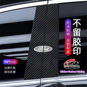 Stiker Karbon Pillar Pintu Mobil Ford Everest Ranger Raptor Fiesta EcoSport