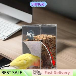 SHNGki Large Capacity Bird Feeder Box Anti-Splash Bird Food Dispenser Durable Parrot Feeding Box For Small Medium Birds
