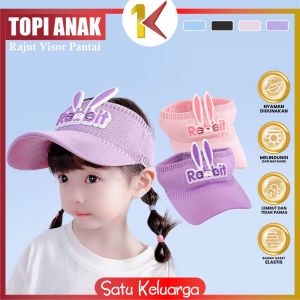 SK-P579 Topi Anak Rajut Visor Pantai Motif Kelinci Baseball Anti Uv / Topi Fashion Anak Rabbit