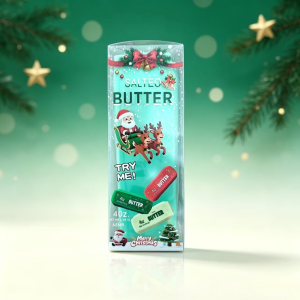 HLINKEY 1/2PCS Christmas Butter Stick Squishy Toy 14cm Crunchy Sensory Fidget 95% Filled TPR Stress Relief Squeeze Toy For Kids Adults Desk Decor