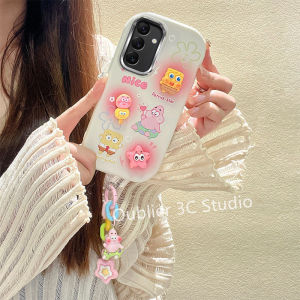 3D Doll Casing Samsung Galaxy S24 S23 S22 + Ultra FE Plus 5G Phone Case New Design Cute Cartoon SpongeBob Patrick Loopy Bear Silicone Soft Cover with Bracelet 2024