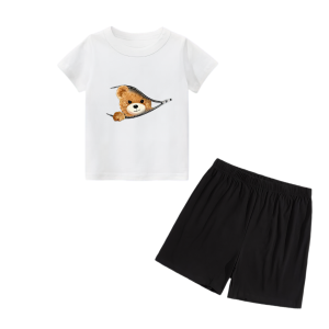 JBF Set Kaos Anak Cute Bear Print Usia 1-7 Tahun