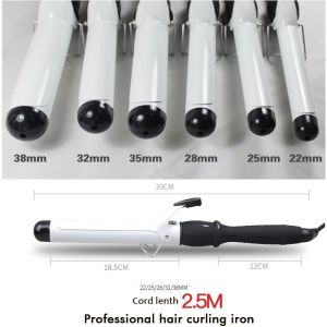 Professional Hair Curler Electric Curling Iron More Size 22mm 25mm 28mm 32mm 38mm Hair Care Styling Tools Ceramic Wave Magic Style Ceramic Curling Lron Hair Curler Curling Wand With Clip Up To 210c Beach Waves LCD Display Rotating Curling Wave Styer