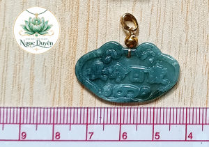 Mặt dây cẩm thạch phong thủy Khóa trường mệnh _ Quà đầy tháng - Thôi nôi - Sinh nhật _ Chạm khắc thủ công _ Cẩm thạch tự nhiên Ngọc Duyên