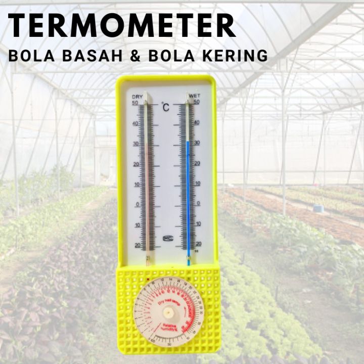 Termometer Bola Basah dan Bola Kering Psikrometer Pengukuran Kelembaban