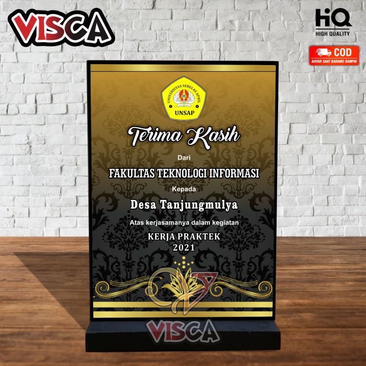 Plakat kayu plakat kenangan plakat cinderamata plakat kayu PKL sekolah