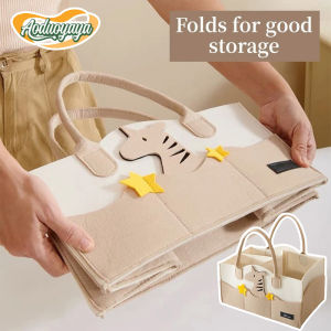 Aoduoyaya Large Diaper Bag for Mom Baby Cute Felt Travel Organizer Multi-Pocket Insulated Mommy Tote